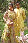 Buy_Soniya G_Yellow Embroidery Round Neck Floral Print Lehenga Set 
