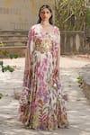 Soniya G_Blush Silk Satin, Taffeta Sequins, Embroidery Designer Floral Lehenga Set _Online_at_Aza_Fashions