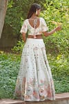 Shop_Soniya G_Green Georgette, Organza, Silk Embroidery, Sequins Light Pastel Lehenga Set _at_Aza_Fashions