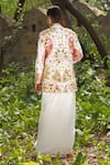 Shop_Soniya G_Ivory Embroidery Round Neck Embellished Draped Skirt And Blazer Set _at_Aza_Fashions