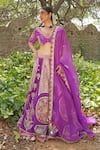Buy_Soniya G_Purple Sequins, Embroidery V-neck Royal Silk Blend Lehenga Set 