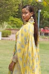 Soniya G_Yellow Sequins, Embroidery Round Neck Floral Print Anarakali With Dupatta _Online_at_Aza_Fashions
