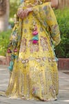 Soniya G_Yellow Organza, Silk, Georgette Sequins, Tassels, Embroidery Halter Lehenga Set _Online_at_Aza_Fashions