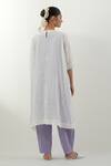 Shop_Vinusto_White Cotton Embroidery Round Neck Phool Patti Chikankari Kurta Set _at_Aza_Fashions