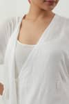 Vinusto_White Cotton Embroidery V-neck Chikankari Top And Black Pant _Online_at_Aza_Fashions