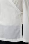 Shop_Vinusto_White Cotton Embroidery V-neck Chikankari Top And Black Pant 