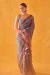 Buy_Torani_Purple Jersey Embroidery V-neck Dil Nawaz Nasreen Zarqa Saree Set _at_Aza_Fashions