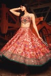 Buy_Torani_Pink Silk Embroidery, Sequins Sweetheart Neck Dil Ruba Arsia Lehenga Set _at_Aza_Fashions