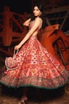 Shop_Torani_Pink Silk Embroidery, Sequins Sweetheart Neck Dil Ruba Arsia Lehenga Set _at_Aza_Fashions