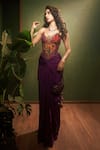 Buy_Torani_Purple Silk Beads, Embroidery Sweetheart Neck Dil Kusha Ursa Corset Set _at_Aza_Fashions