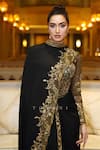 Shop_Torani_Black Embroidery High Neck Siyaahi Aadhira Corset Set _Online_at_Aza_Fashions