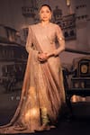Buy_Torani_Green Jersey, Brocade, Silk, Tissue Zari, Talai Jahaanaara Khada Kurta Set _at_Aza_Fashions