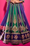 Buy_Torani_Purple Georgette Embroidery Round Neck Baghan Morni Lehenga Set 