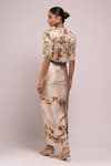Shop_Anamika Khanna_Ivory Embroidery V-neck Floral Draped Skirt And Jacket Set _at_Aza_Fashions