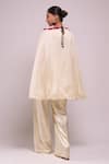 Shop_Anamika Khanna_Ivory Round Neck Embroidered Cape And Pant Set _at_Aza_Fashions