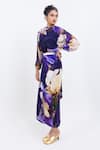 Buy_Pop Sugar_Purple Vegan Silk Floral Print Skirt _Online_at_Aza_Fashions