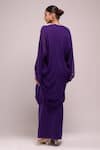 Shop_Anamika Khanna_Purple Embroidery Round , Open Draped Skirt And Top With Jacket _at_Aza_Fashions