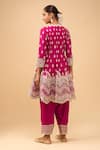 Shop_Sheetal Batra_Pink Sequins, Embroidery V-neck Short Anarkali Salwar Set _at_Aza_Fashions