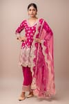 Buy_Sheetal Batra_Pink Sequins, Embroidery V-neck Short Anarkali Salwar Set _at_Aza_Fashions