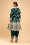 Shop_Sheetal Batra_Emerald Green Embroidery, Sequins V-neck Anarkali Salwar Set _at_Aza_Fashions