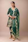 Buy_Sheetal Batra_Emerald Green Embroidery, Sequins V-neck Anarkali Salwar Set _at_Aza_Fashions