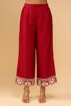 Sheetal Batra_Red Embroidery Round Neck Kurta With Palazzo Set _Online_at_Aza_Fashions