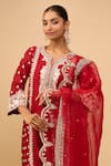 Buy_Sheetal Batra_Red Embroidery Round Neck Kurta With Palazzo Set 