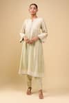 Buy_Sheetal Batra_Green Embroidery Round Neck Mint Choga With Salwar _Online_at_Aza_Fashions
