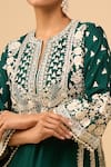 Shop_Sheetal Batra_Emerald Green Embroidery Round Neck Choga With Salwar 
