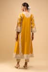 Shop_Sheetal Batra_Yellow Embroidery Round Neck Mustard Choga With Salwar Set _at_Aza_Fashions