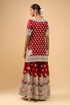 Shop_Sheetal Batra_Red Embroidery V-neck Kurta With Sharara Set _at_Aza_Fashions