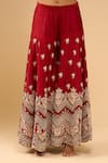 Sheetal Batra_Red Embroidery V-neck Kurta With Sharara Set _at_Aza_Fashions