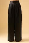 Shop_AK-OK_Black Asymmetric, Round Neck Drape Top With Trouser _Online_at_Aza_Fashions