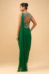 Shop_Anamika Khanna_Emerald Green Beads, Sequins Round Neck Embroidered Skirt Set _at_Aza_Fashions