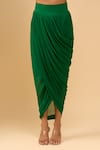 Shop_Anamika Khanna_Emerald Green Beads, Sequins Round Neck Embroidered Skirt Set _Online_at_Aza_Fashions