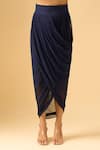 Shop_Anamika Khanna_Blue Sequins, Beads Round Neck Indigo Embroidered Skirt Set _Online_at_Aza_Fashions