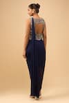 Shop_Anamika Khanna_Blue Sequins, Beads Round Neck Indigo Embroidered Skirt Set _at_Aza_Fashions
