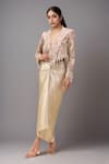 Buy_Anamika Khanna_Ivory Beads V-neck Embroidered Jacket Set _at_Aza_Fashions