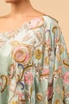 Shop_Anamika Khanna_Blue Embroidery, Sequins Asymmetric Draped Skirt Set 