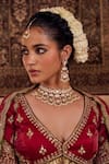 Kapda Dori_Maroon Sequins, Stones, Embroidery V-neck Designer Lehenga Set _at_Aza_Fashions