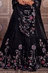 Buy_Kapda Dori_Black Beads, Sequins, Pearls Sweetheart Neck Embroidered Lehenga Set _Online_at_Aza_Fashions