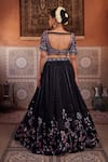 Shop_Kapda Dori_Black Beads, Sequins, Pearls Sweetheart Neck Embroidered Lehenga Set _at_Aza_Fashions