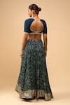 Shop_Naintara Bajaj_Blue Georgette, Chiffon Embroidery V-neck Teal Lehenga Set With Dupatta _at_Aza_Fashions