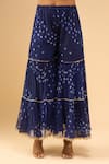 Buy_Samyukta Singhania_Blue Chiffon Embroidery, Sequins Round Midnight Sharara Kurta And Dupatta Set 