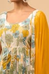 Shop_Naintara Bajaj_Yellow Cotton, Chiffon Round Neck Floral Anarkali Set _Online_at_Aza_Fashions