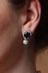 Buy_Dugran By Dugristyle_Blue Pearls Sapphire Whisper Drop Earrings _Online_at_Aza_Fashions