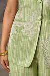 Buy_Label Deepika Nagpal_Green Cotton, Linen Embroidery Bronte Co-ord Set 