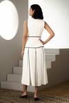Shop_Label Deepika Nagpal_Ivory Crepe High Neck Loretta Co-ord Set _at_Aza_Fashions