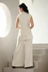 Shop_Label Deepika Nagpal_Ivory Crepe Riviera Co-ord Set _at_Aza_Fashions