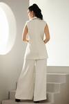 Shop_Label Deepika Nagpal_Ivory Crepe Riviera Co-ord Set _at_Aza_Fashions
